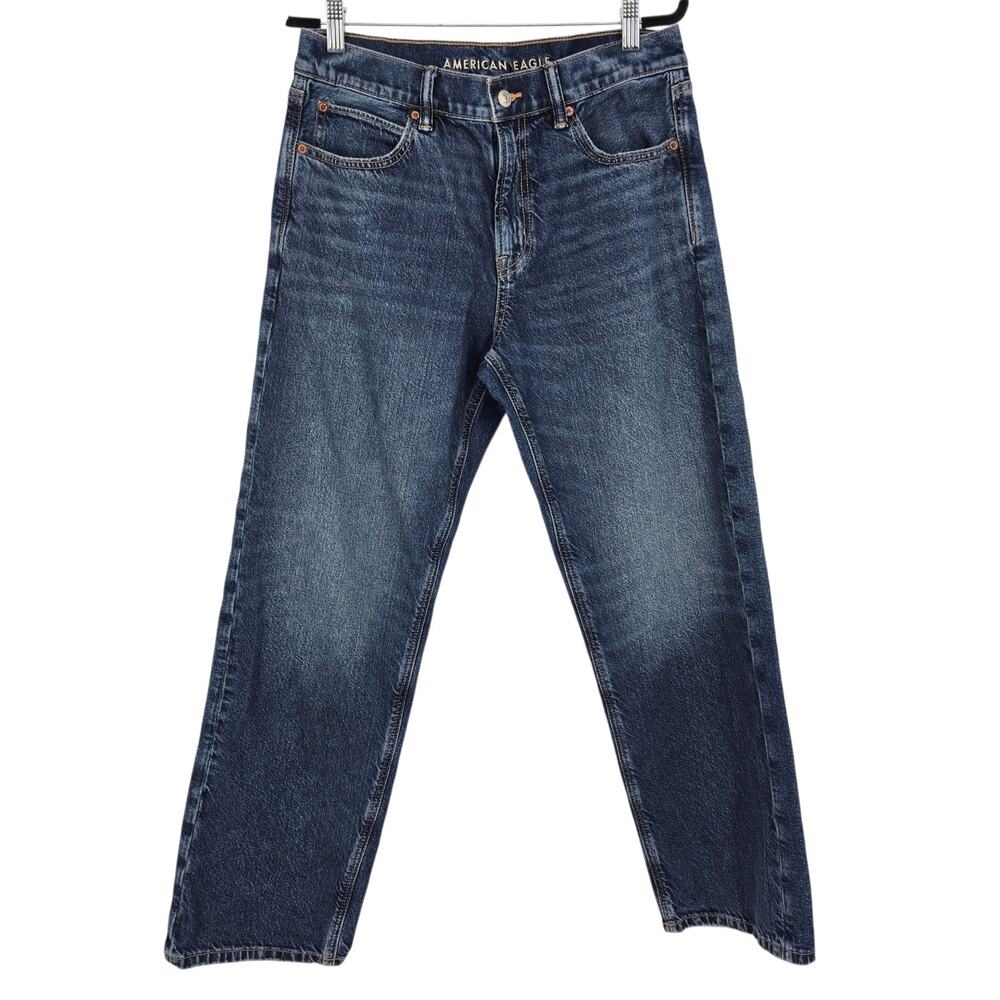 American Eagle Dark Wash Strigid Ex-Boyfriend Relaxed Fit Straight Leg Jean Sz 6
